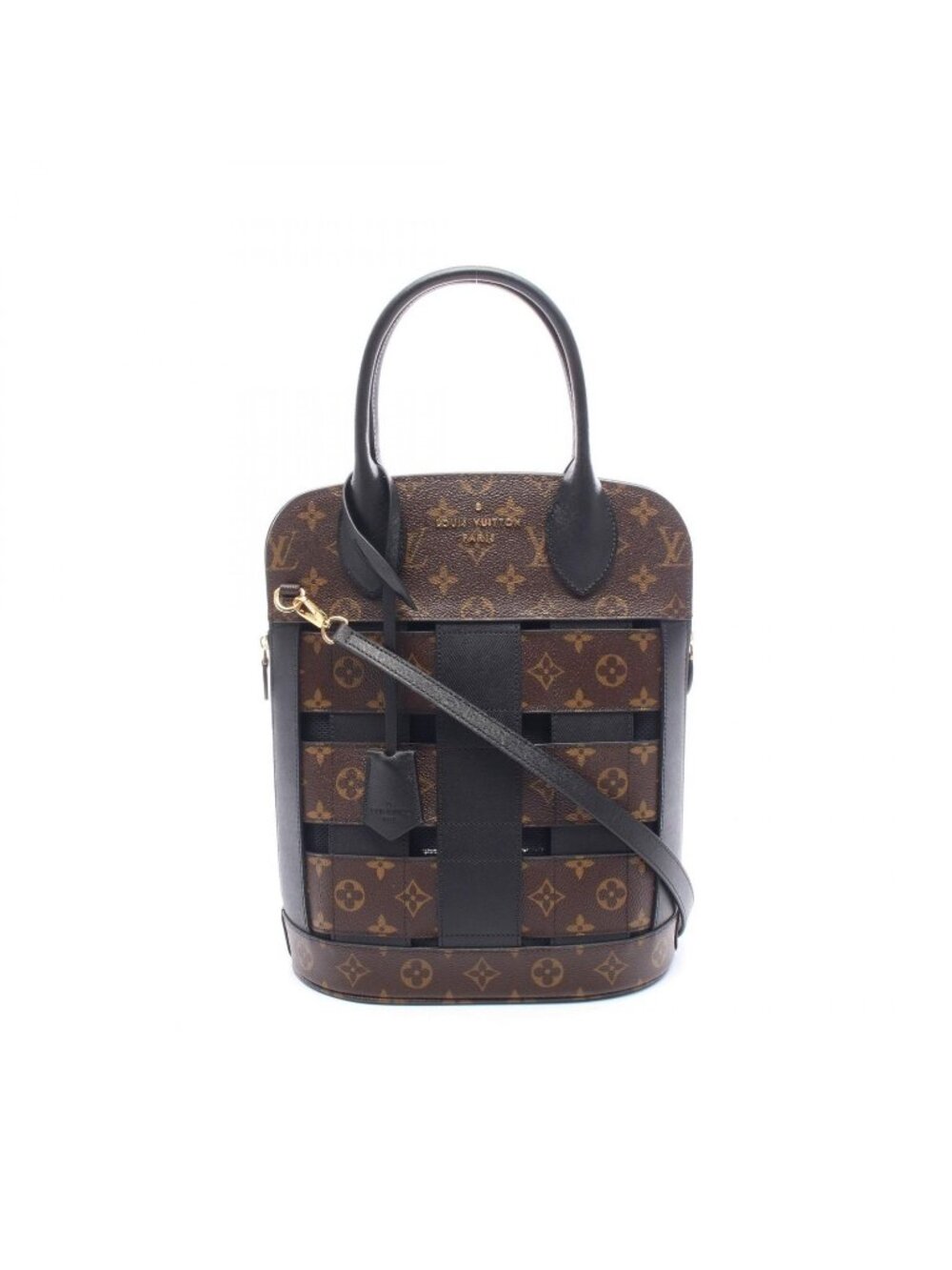 Louis Vuitton Tote Tresage 2-Way Noir Leather